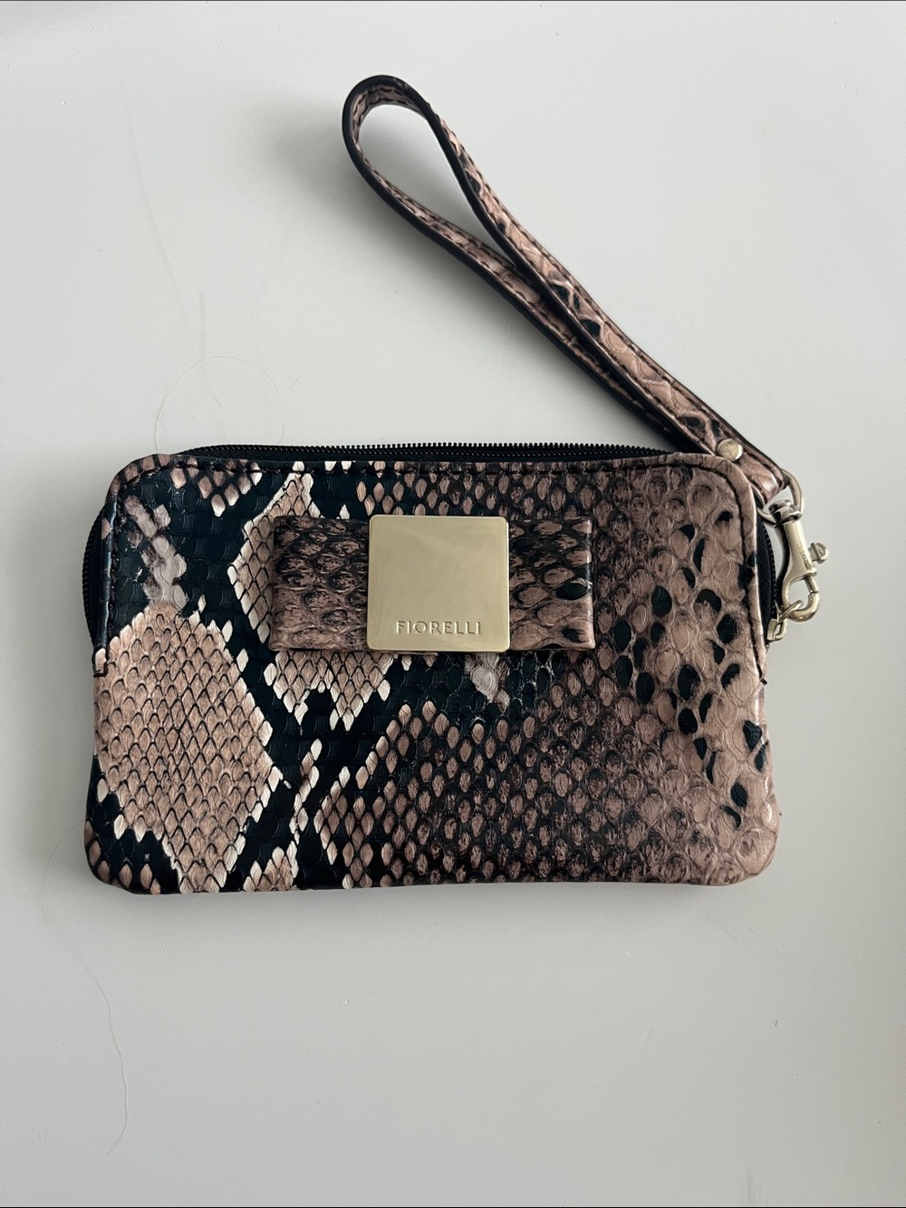 NWOT Fiorelli Eastern Diamondback Snake-Print Wristlet